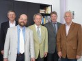 FDP-Kreistagsfraktion vor Ort in Asperg bei Bürgermeister Storer Kreis- und Regionalrat Dr. Wolfgang Weng, Fraktionsvize Volker Godel, Fraktionsvorsitzender Johann Heer, Bürgermeister Ulrich Storer und Stadtrat Roland Kammerer