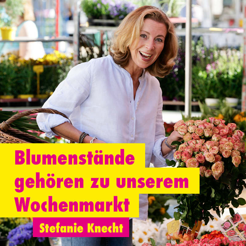 Blumenstände gehören zu unserem Wochenmarkt